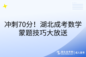 冲刺70分！湖北成考数学蒙题技巧大放送