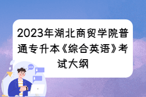 2023年湖北商贸学院普通专升本《综合英语》考试大纲