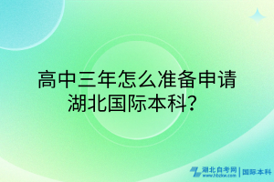 高中三年怎么准备申请湖北国际本科？