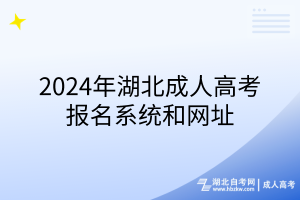 2024年湖北成人高考报名系统和网址