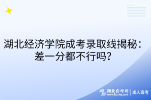 湖北经济学院成考录取线揭秘：差一分都不行吗？