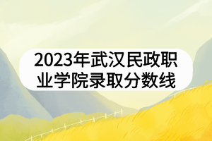 2023年武汉民政职业学院录取分数线