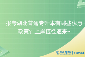 报考湖北普通专升本有哪些优惠政策？上岸捷径速来~