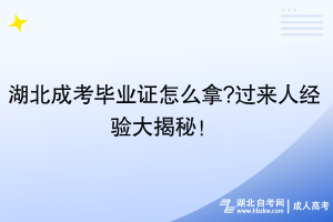 湖北成考毕业证怎么拿?过来人经验大揭秘！