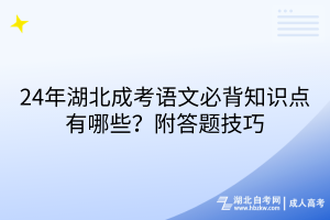 24年湖北成考语文必背知识点有哪些？附答题技巧