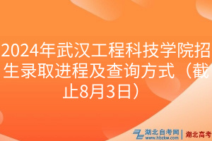 2024年武汉工程科技学院招生录取进程及查询方式（截止8月3日）