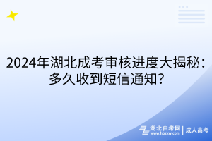 2024年湖北成考审核进度大揭秘：多久收到短信通知？