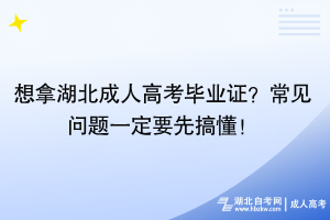 想拿湖北成人高考毕业证？常见问题一定要先搞懂！