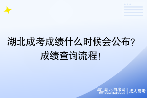 湖北成考成绩什么时候会公布？成绩查询流程！