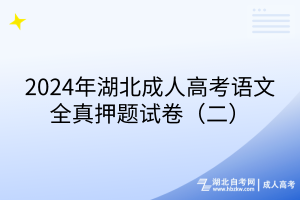 2024年湖北成人高考语文全真押题试卷（二）