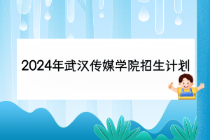 2024年武汉传媒学院招生计划