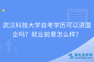 武汉科技大学自考学历可以进国企吗？就业前景怎么样？