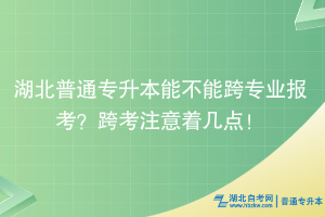 湖北普通专升本能不能跨专业报考？跨考注意着几点！