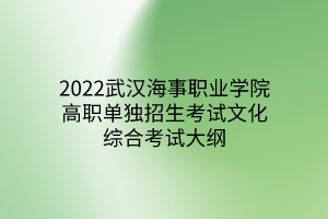 2022武汉海事职业学院高职单独招生考试文化综合考试大纲