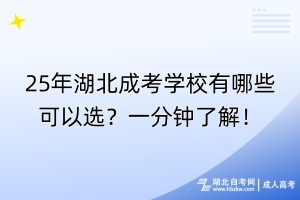 25年湖北成考学校有哪些可以选？一分钟了解！