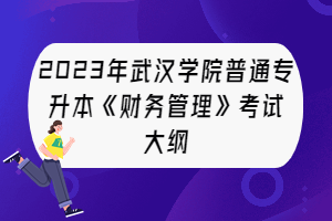 2023年武汉学院普通专升本《财务管理》考试大纲