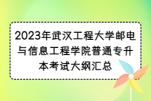 2023年武汉工程大学邮电与信息工程学院普通专升本考试大纲汇总