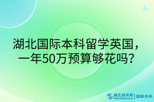 湖北国际本科留学英国，一年50万预算够花吗？