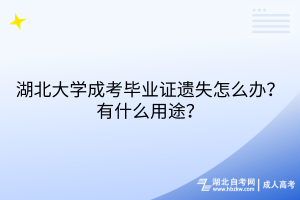 湖北大学成考毕业证遗失怎么办？有什么用途？