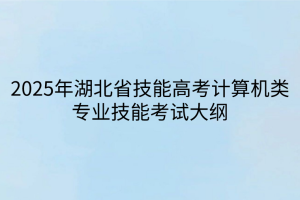 2025年湖北省技能高考计算机类专业技能考试大纲