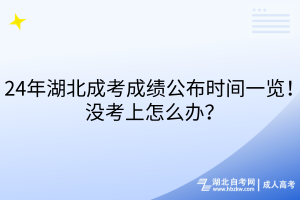 24年湖北成考成绩公布时间一览！没考上怎么办？