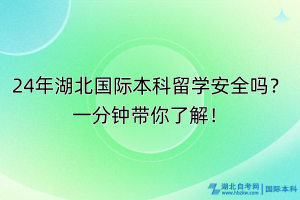 24年湖北国际本科留学安全吗？一分钟带你了解！