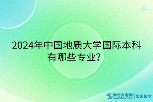 2024年中国地质大学国际本科有哪些专业？