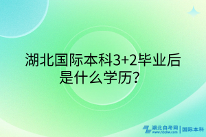 湖北国际本科3+2毕业后是什么学历？