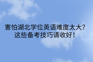 害怕湖北学位英语难度太大？这些备考技巧请收好！