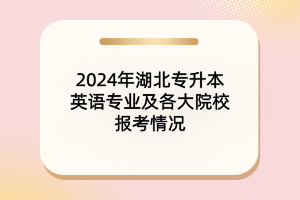 2024年湖北专升本英语专业及各大院校报考情况