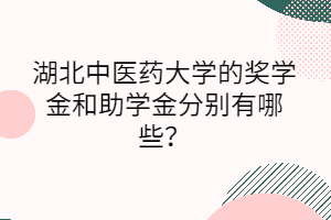 湖北中医药大学的奖学金和助学金分别有哪些？