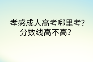 孝感成人高考哪里考?分数线高不高？