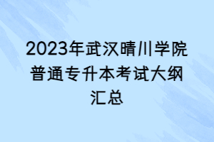 2023年武汉晴川学院普通专升本考试大纲汇总