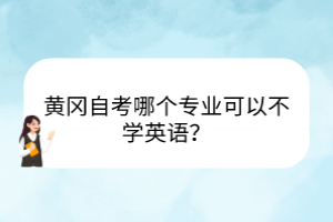 黄冈自考哪个专业可以不学英语？