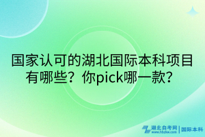 国家认可的湖北国际本科项目有哪些？你pick哪一款？