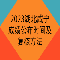 2023湖北咸宁成绩公布时间及复核方法