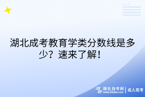 湖北成考教育学类分数线是多少？速来了解！