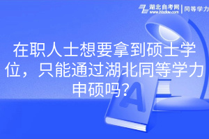 在职人士想要拿到硕士学位，只能通过湖北同等学力申硕吗？