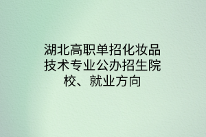 湖北高职单招化妆品技术专业公办招生院校、就业方向