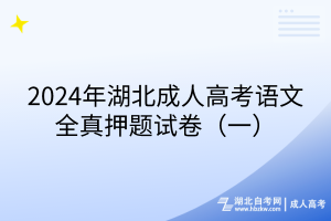 2024年湖北成人高考语文全真押题试卷（一）