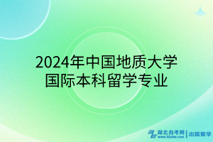 2024年中国地质大学国际本科留学专业