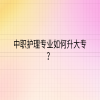 中职护理专业如何升大专？