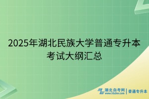 2025年湖北民族大学普通专升本考试大纲汇总