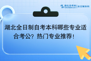 湖北全日制自考本科哪些专业适合考公？热门专业推荐！