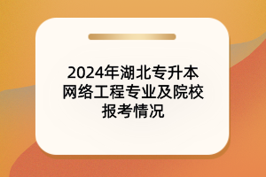 2024年湖北专升本网络工程专业及院校报考情况