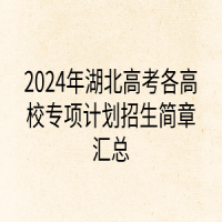 2024年湖北高考各高校专项计划招生简章汇总