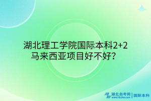 湖北理工学院国际本科2+2马来西亚项目好不好？