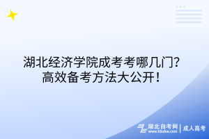 湖北经济学院成考考哪几门？高效备考方法大公开！