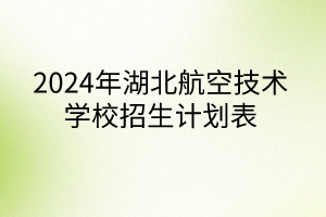 2024年湖北航空技术学校招生计划表