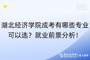 湖北经济学院成考有哪些专业可以选？就业前景分析！